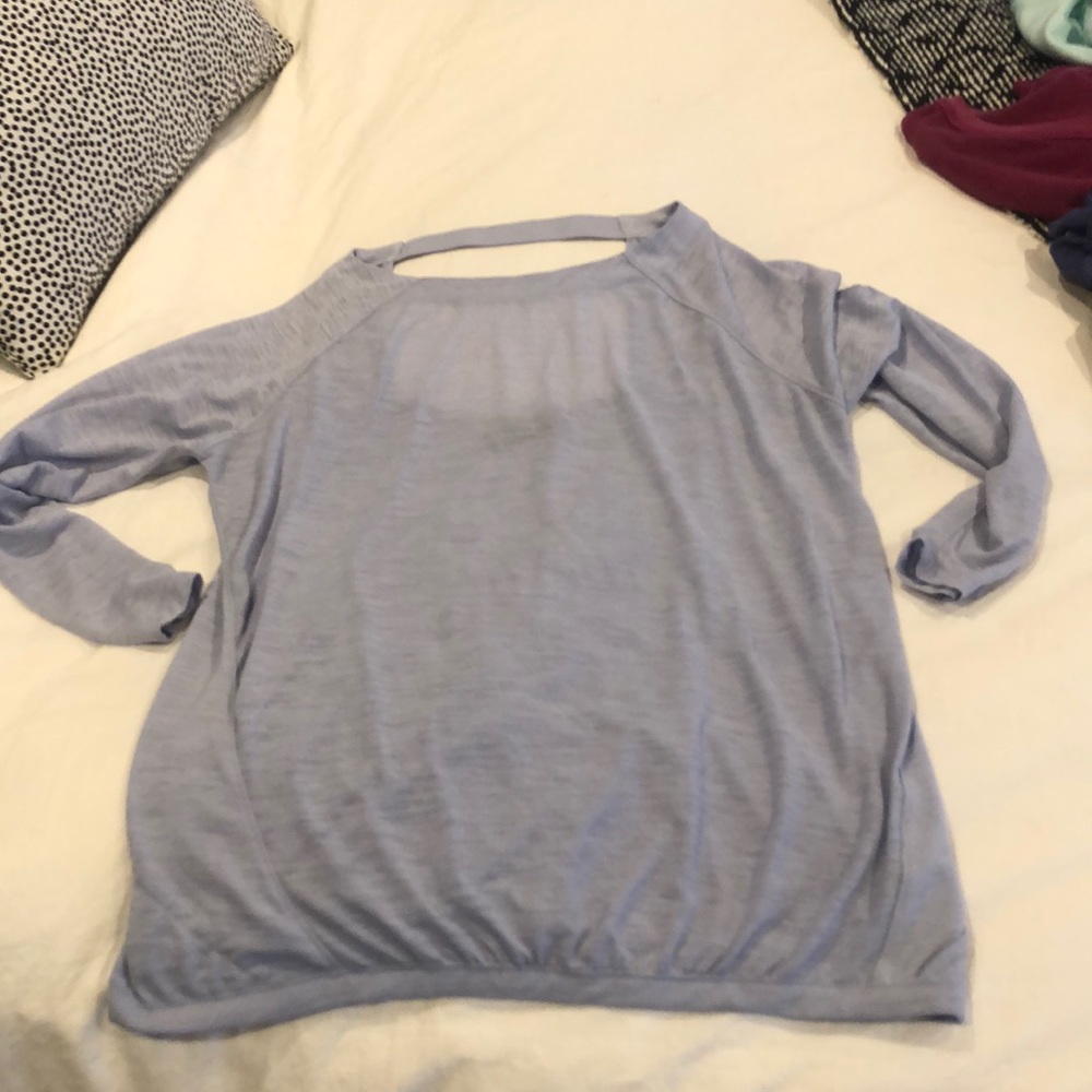 Purple open back athleta top